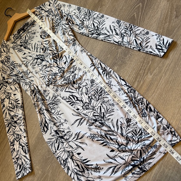 Guess Pink and Blue Bodycon Dress Long Sleeve V-Neck- Size S - Picture 5 of 12